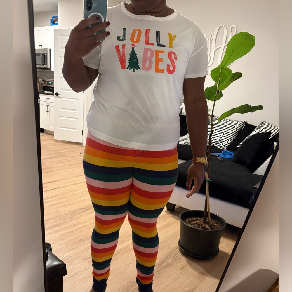 Old Navy Rainbow/Jolly Vibes Pajama Set. Size XL